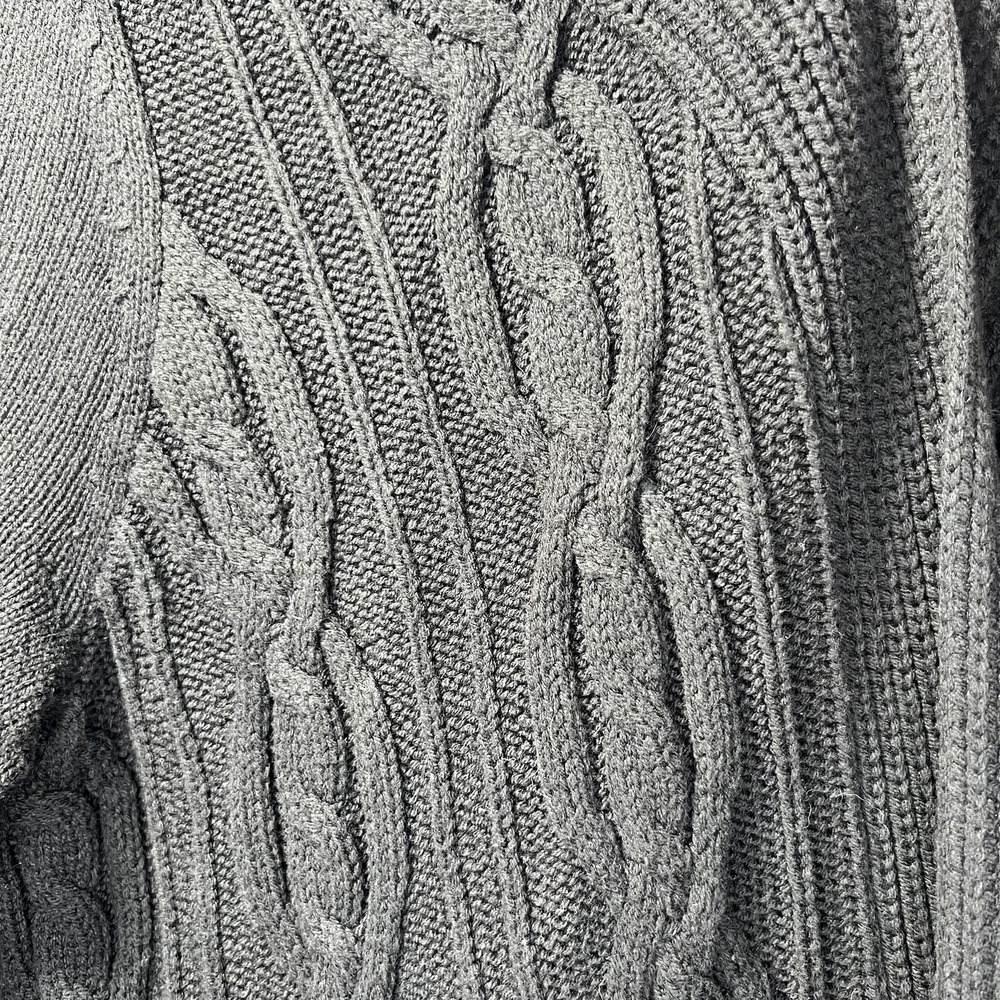 Croft & Barrow Women's 1X Plus Black Cable Knit Open Cardigan Sweater 3/4 Sleeve - Picture 4 of 7